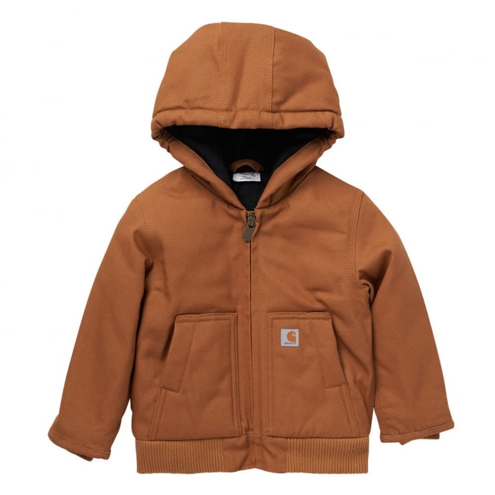 Carhartt Kids CP8552 Canvas Insulated Hooded Active Jac Boys 24 Months Carhartt Brown
