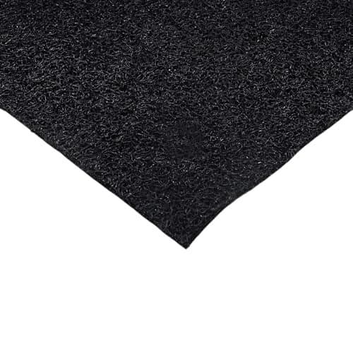 ATOOTFUSION Cushion Noodle Mat for Home Entrance, Indoor Outdoor Anti Slip PVC Floor Mat for Bedroom Kitchen, Absorbent Solid Mats for Bathroom, Doors, Office, 4x4 Feet, Black