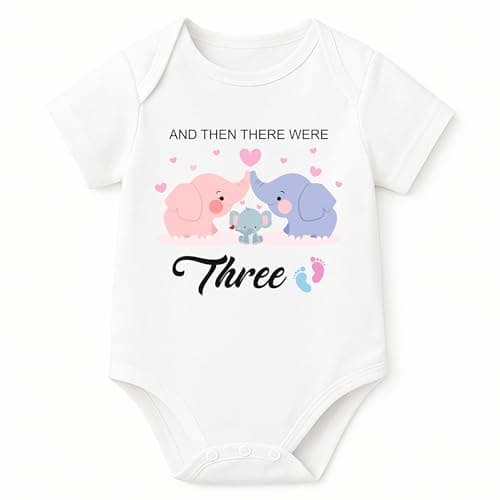 Lillypupp Coming Soon Funny Quote Pregnancy Reveal Surprise For Family Friends And General Public | And Then There Were Three Romper Photography Props For Baby Announcement.