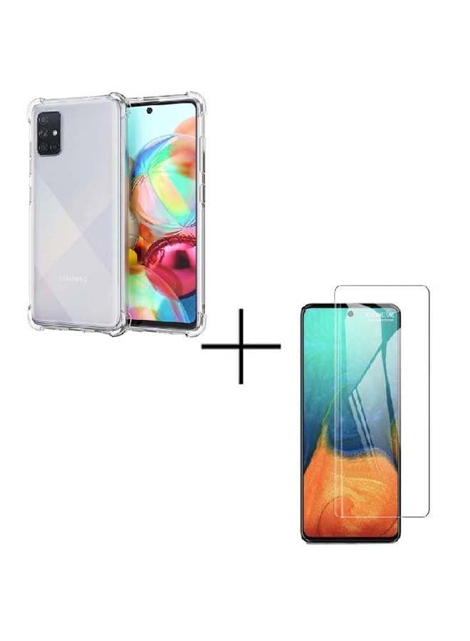Protective Case Cover With Screen Protector For Samsung Galaxy A71 Clear