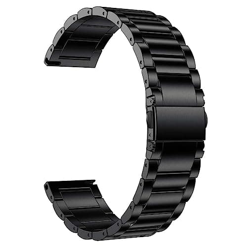 Abanen Titanium Watch Band for Garmin Vivoactive 5 / Venu Sq 2 / Venu 2 Plus, Quick Release 20mm Titanium Lightweight Metal Wrist Strap with Stainless Steel Buckle for Vivomove Trend (Black)