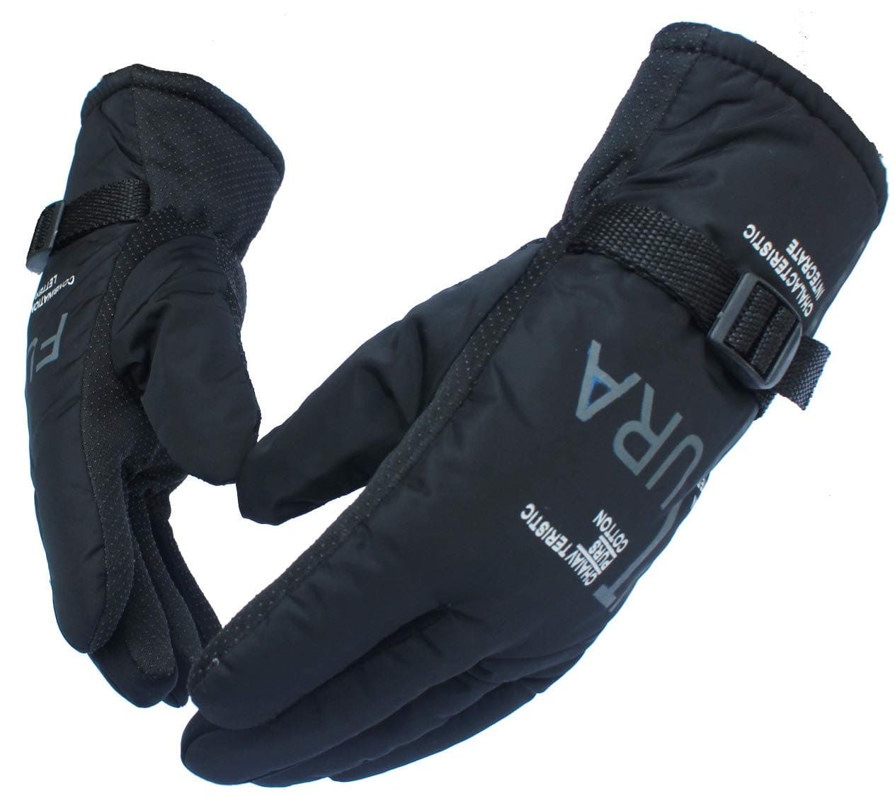 AlexVyan Snow Proof Warm Winter Protective Riding Gloves (Black Sports)