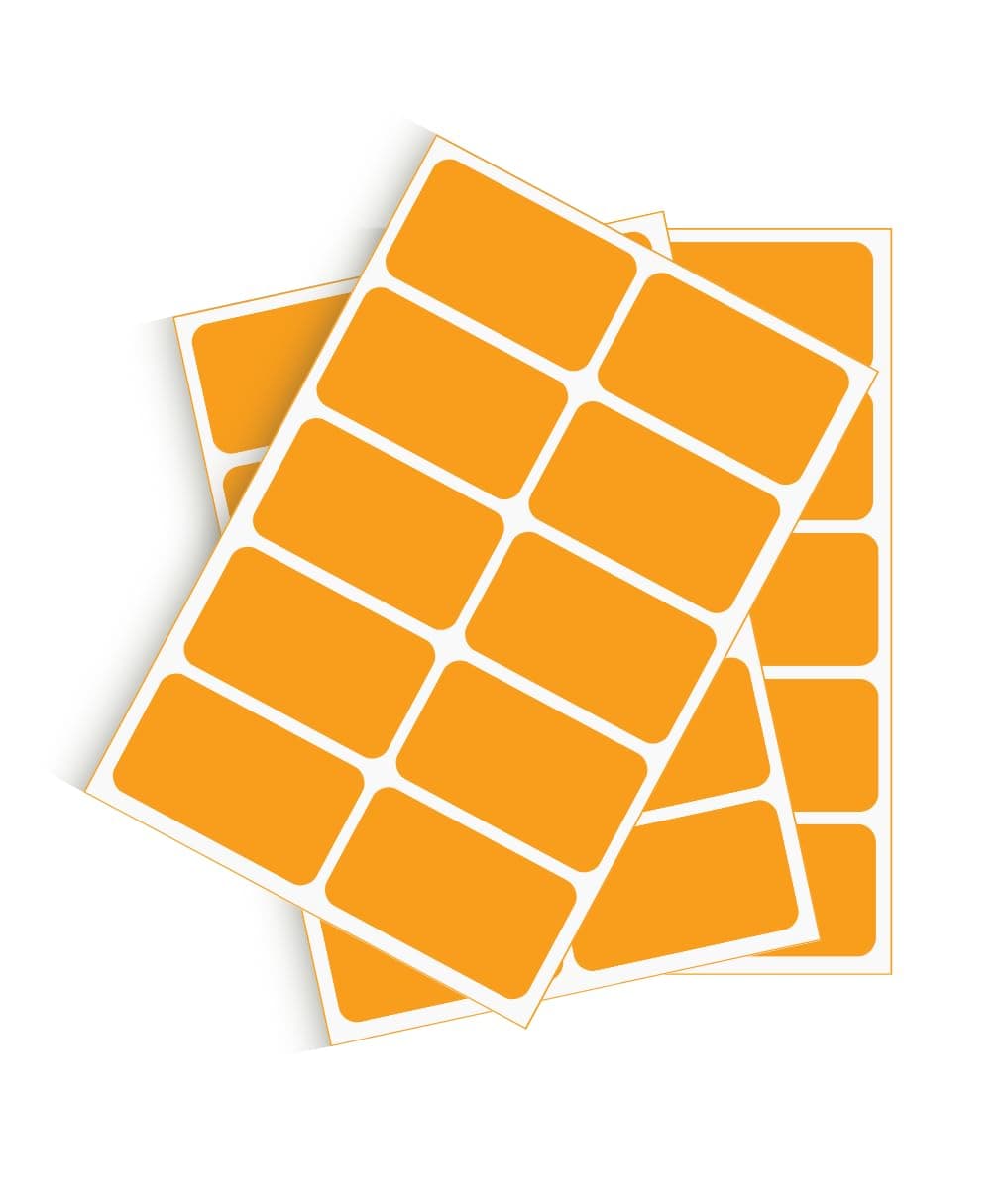True-Ally 500 Piece Orange Fluorescent Color 50x25 mm Sticker Self Adhesive Labels Writable Surface for Kids Activity, File Classification, Mason Jars, Inventory managment (Neon Orange)
