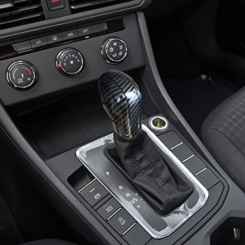 ruihe 3pc Carbon Fiber Color Gear Shift Knob Cover Trim Fit for VW Golf Jetta Passat Tiguan Atlas Beetle GLI Eos CC TDI E-Golf Sportwagen R
