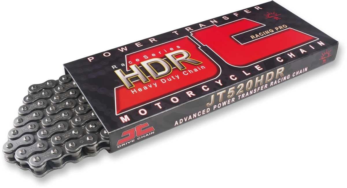 JT Chain JTC428HDR132SL 428 Series Black Steel 132 Link Heavy Duty Non ORing Chain with Connecting Link