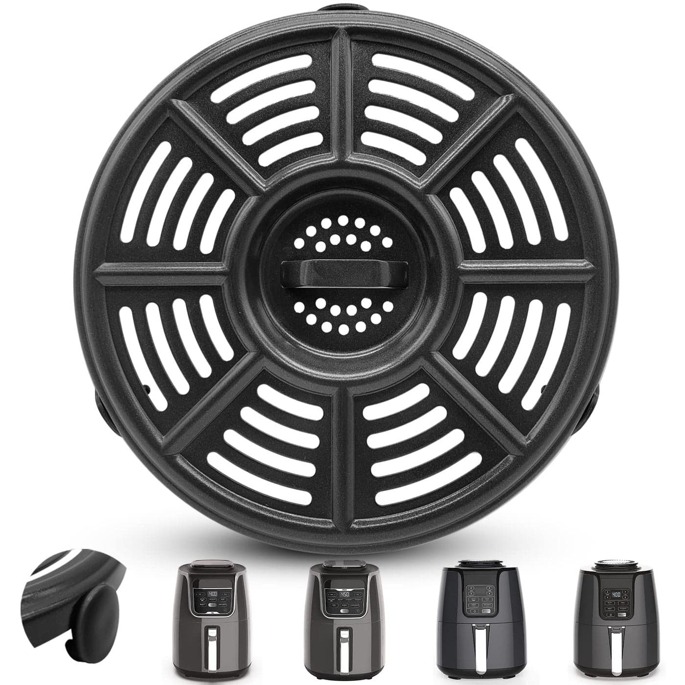 GWYXC Air fryer Accessories for Ninja AF101 4 QT AF161 Max XL AF150 XL Air Fryer 82 Round Food Grade Air Fryer Grill Pan Plate Crisper Plate Replacement Parts Tray RackDishwasher Safe