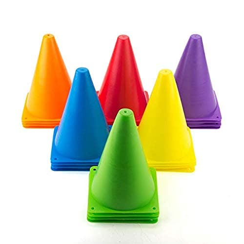 IWIN 6INCHCONES_PACK8 Plastic Sports Agility Cone Marker Set, 6 inch Pack of 8 (Multicolour)