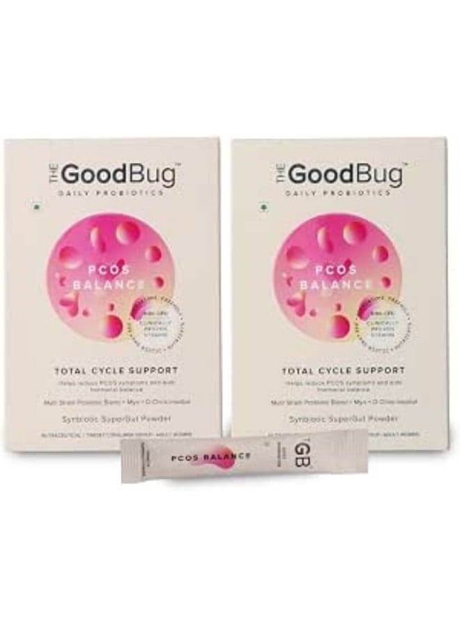 The Good Bug PCOS Balance SuperGut Powder for Women | Pre & Probiotic Blend with Myo+D-Chiro Inositol | Helps Regularise Periods, Assists in Weight Management,Facial Hair | 30 Days Pack