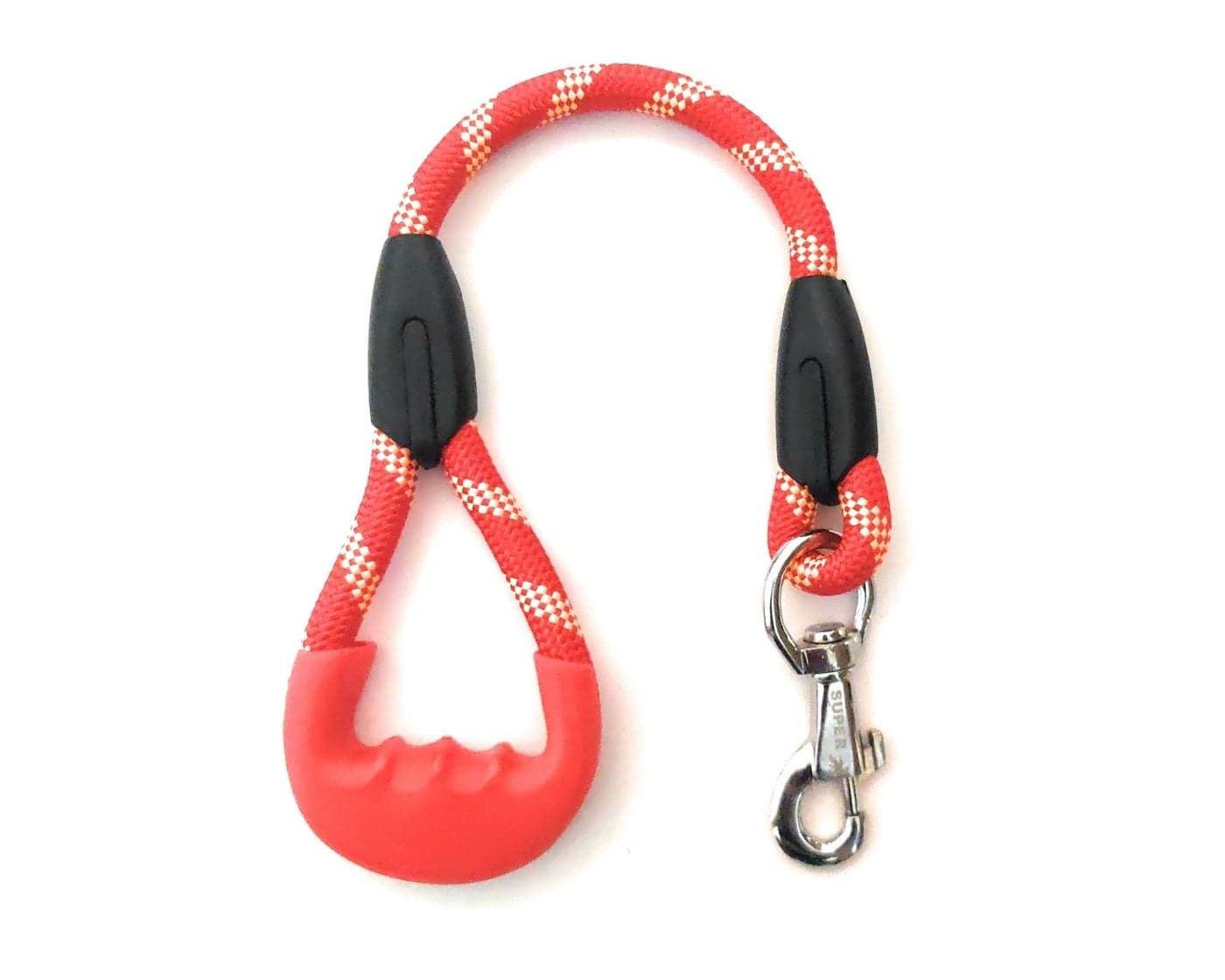 PawCloud Short Rope Dog Leash, with Rubber Hand Grip, Orange - 24 Inch, 15mm