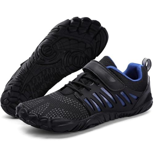 MIFAWA Men's Barefoot Shoes, Zero Drop, Wide Toe Box, Rubber Sole, Multiple Occasions, Blue, Size 10