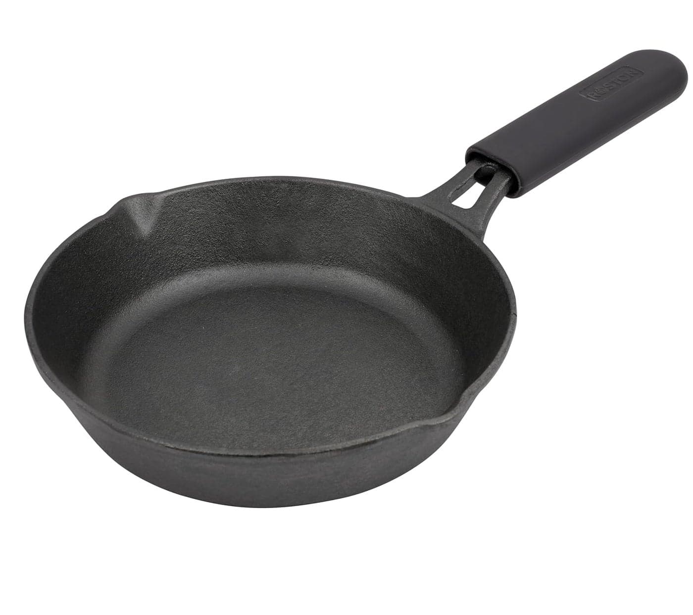 ROSTON Cast Iron Skillet Frying pan PreSeasoned Cooking Pan 20cm 8 inch Long Handle with Silicon Grip cast Iron cookware