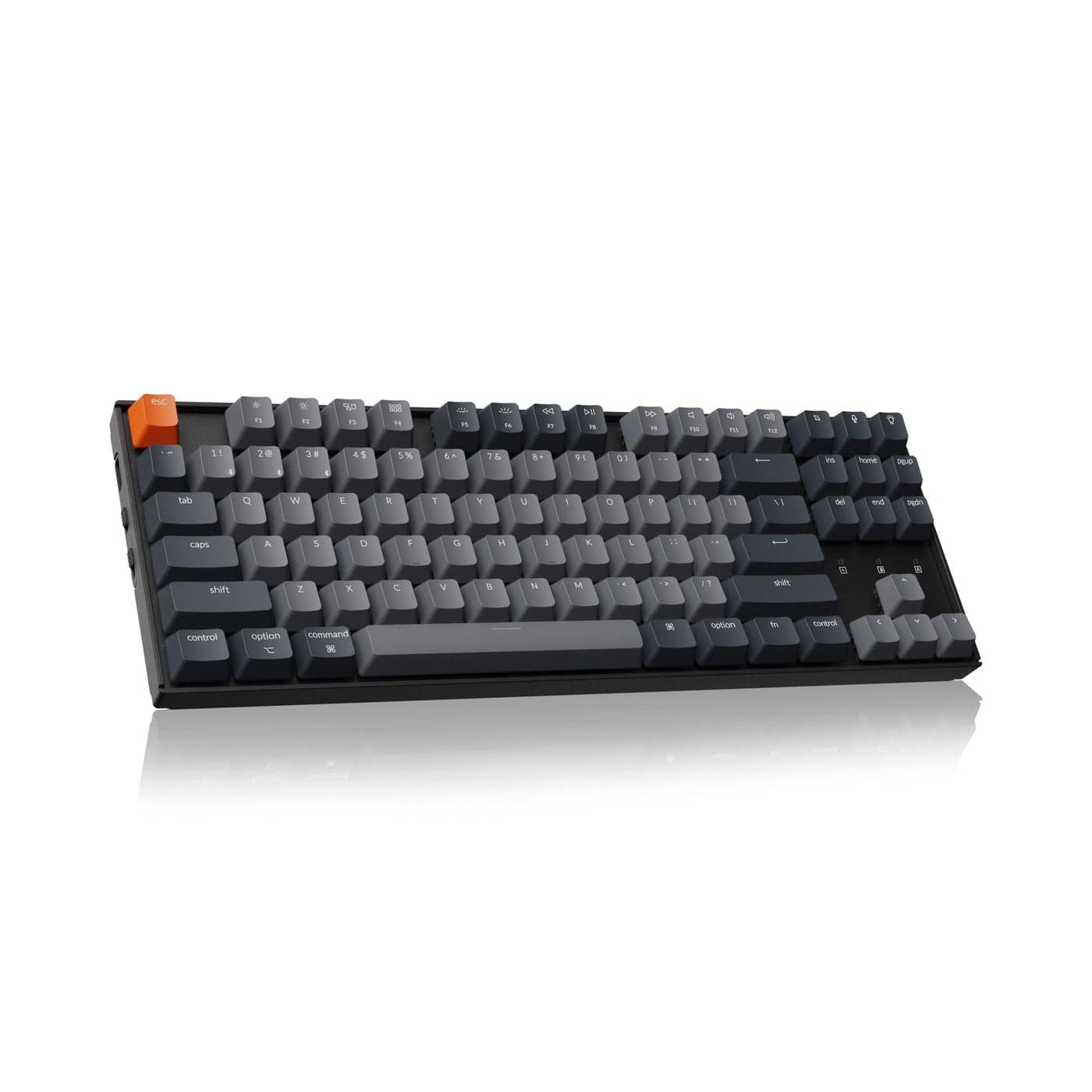 Keychron K8 Tenkeyless Wireless Mechanical Keyboard for Mac, White Backlight, Bluetooth, Multitasking, Type-C Wired Gaming Keyboard for Windows with Gateron G Pro Brown Switch