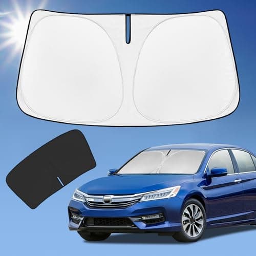 ZOIBV for Honda Accord 9th Gen 2013-2017 Sun Shade Sunshade Windshield Cover, 4-Layer Front Window Shade Custom Fit Accord Sun Visor Shield 240T Foldable Shade Blocks UV Rays Cooler Car Accessories