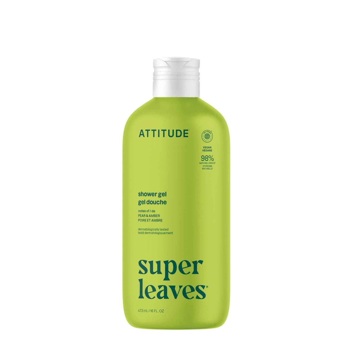ATTITUDE Body Wash EWG Verified Shower Gel Dermatologically Tested Plant and MineralBased Vegan Personal Care Products Olive Leaves 16 Fl Oz