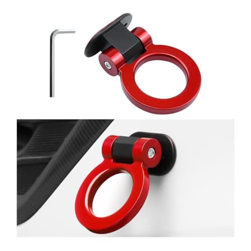 Ohleats Tow Hook Kit ABS Car Tow Hook Trailer Hitch Sticker Only for Decoration Bumper Trailer Hook Sticker for Cars Trucks and Sedans Universal Exterior Car Accessories Red