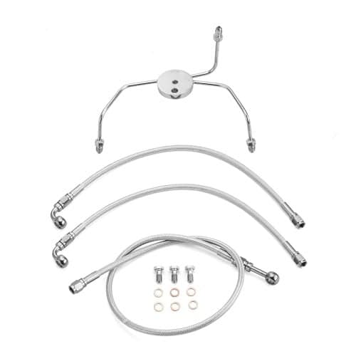 Mofun 51 Upper and Lower Hydraulic Brake Line NonABS Compatible with Harley Touring Road Glide Road King 19992007 Fit Electra Street Glide 19962007 Fit 1012 Handlebar Chrome