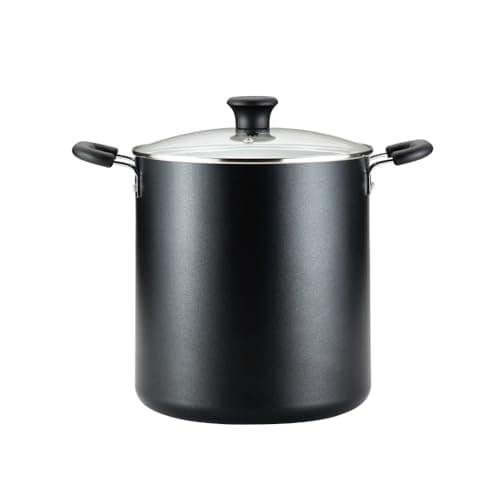 Tfal Specialty Nonstick Stockpot With Lid 12 Quart Oven Broiler Safe 350F StayCool Handles Kitchen Cookware Pots and Pans Stock Pot Soup Pot Cooking Pot Dishwasher Safe Black