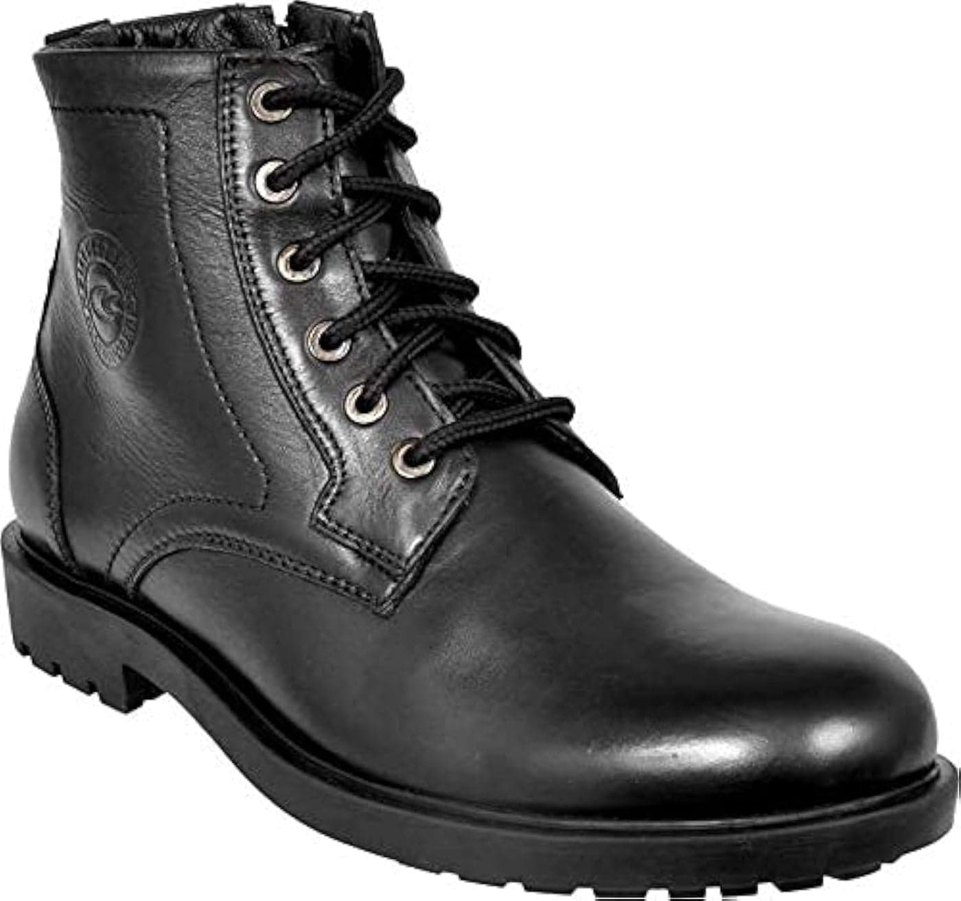 Allen Cooper Genuine Premium Leather Luxury Memory Foam High-Top Ankle Boots Shoes For Men(824|Black|Size-9)