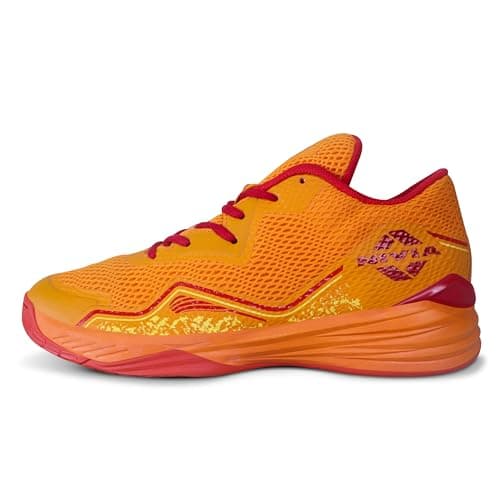Nivia Warrior 2.0 Basketball Shoes for Men, Soft Cushion EVA Inner Insole, Indoor & Outdoor Court Shoes, Ultimate Comfort, Lightweight Flexibility, Reliable Grip Size-UK11(Orange)