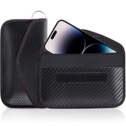 Faraday Pouch for Car Keys Faraday Bag Car RFID Signal Blocking Holder Key Fob Protector Key fob cage Block Signal AntiTheft Fob Case 2 Pack