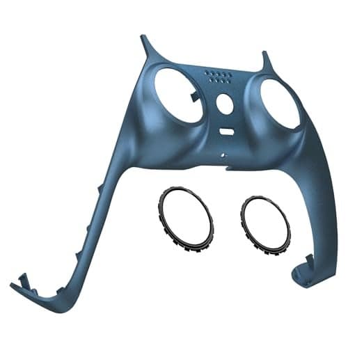 eXtremeRate Metallic Regal Blue Decorative Trim Shell Compatible with p s 5 Controller, DIY Replacement Clip Shell, Custom Plates Cover Compatible with p s 5 Controller with Accent Rings