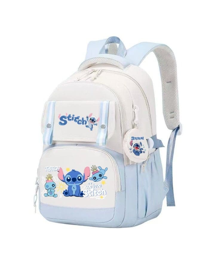 stitch cartoon print spine protection backpack schoolbags for teenagers and primary school students men and women leisure sports backpacks