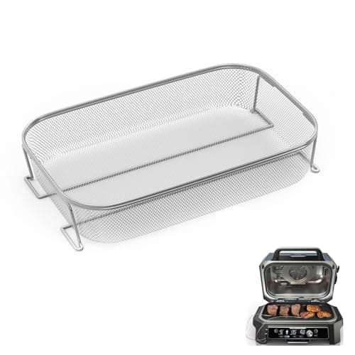 Stainless Steel 304 Crisper Basket for Ninja Woodfire Pro XL Outdoor Grill Smoker OG800 OG900 Series NonStick Air Fryer Basket for Ninja OG850 OG951 OG901 OG952 Grill Accessories