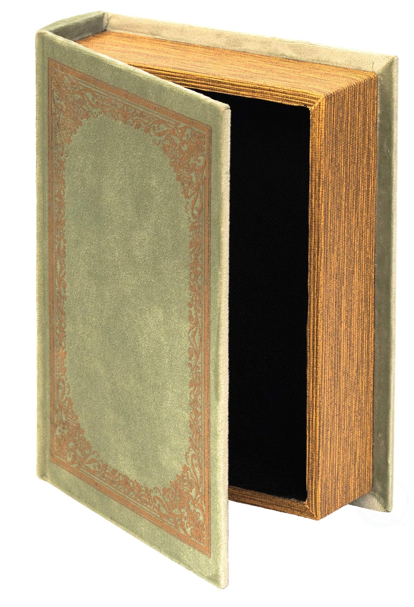 Decorative Vintage Book Shaped Trinket Storage Box Antique Green