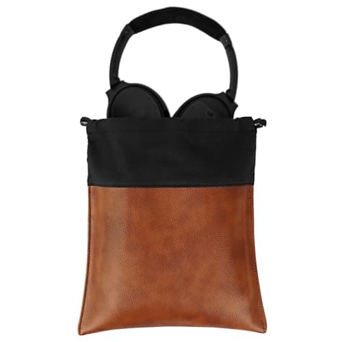 Geekria Headphones PU Pouch Universal Headphone Protection PouchPortable Travel Bag Compatible with Bose QC Ultra453525 Beoplay H9i8642 AKG Y500 Y50BT Brown
