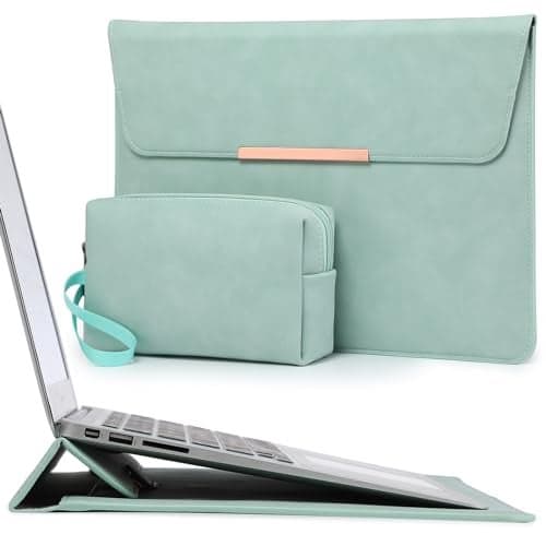 HYZUO 15-16 Inch Laptop Sleeve Case Bag with Stand for MacBook Pro 16 M5/M4/M3/M2/M1 Pro/Max A3428 A3429 2026-2019, MacBook Pro 15 2015-2012, Samsung Galaxy Book Flex/Pro 15, Mint Green(Smiley)