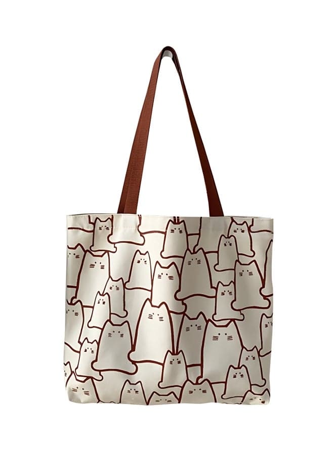 Girls' Cute Shopping Bag in Japanese and Korean style, Women's Large-capacity Shoulder Bag Side Bag Carry Bag, Canvas Material Artistic Handbag Tote Bags Clutch Bag for Ladies/College Students