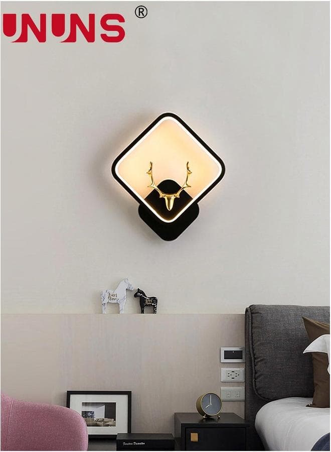 LED Wall Lights,Square Deer Head Shaped Dimmable Sconces,Wall Lamps For Bedside Hallway Living Room