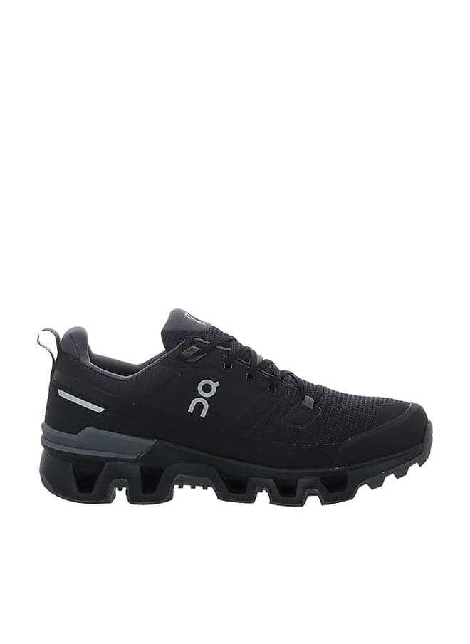 ON Mens Cloudwander Waterproof Textile Synthetic Black Eclipse Trainers 8 US