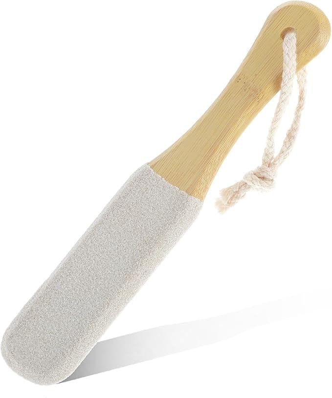 WLLHYF Foot File Pumice Stone Exfoliating Pedicure Rasp Foot Scrubber with Wooden Handle Remove Hard Dead Skin Callus Dry Rough Cracked Corn Feet in Shower Black