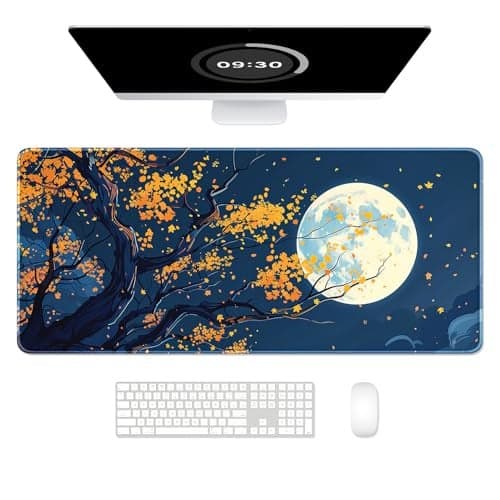 Auhoahsil Large Gaming Mouse Pad Nature Theme XXL 354 x 157 in Desk Pad Stitched NonSlip Rubber Long Computer Mousepad Thin Extended Full Size Desk Mat for Desktop Laptop Wireless Mice Maple
