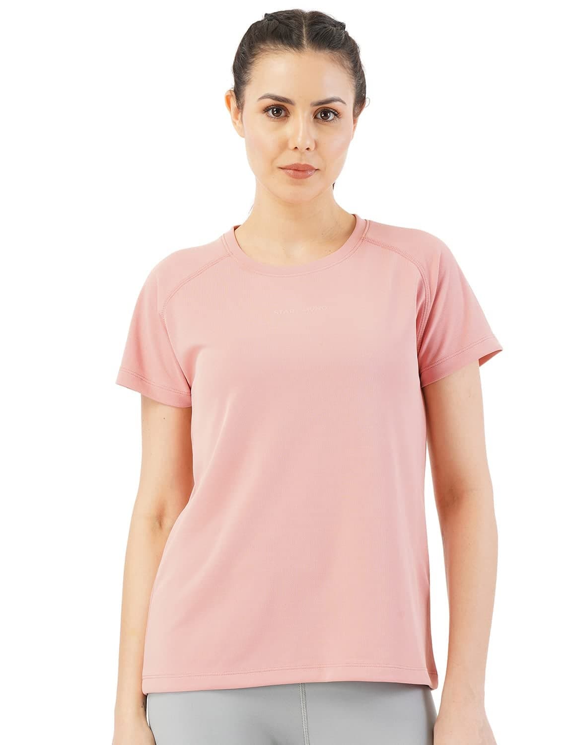 Pump'd Athleisure Women's T-Shirt for Gym -Lightweight, Anti-Odor, UV Protect, Dry Tech, Ultra Soft Seams (Hearty Pink, XL)