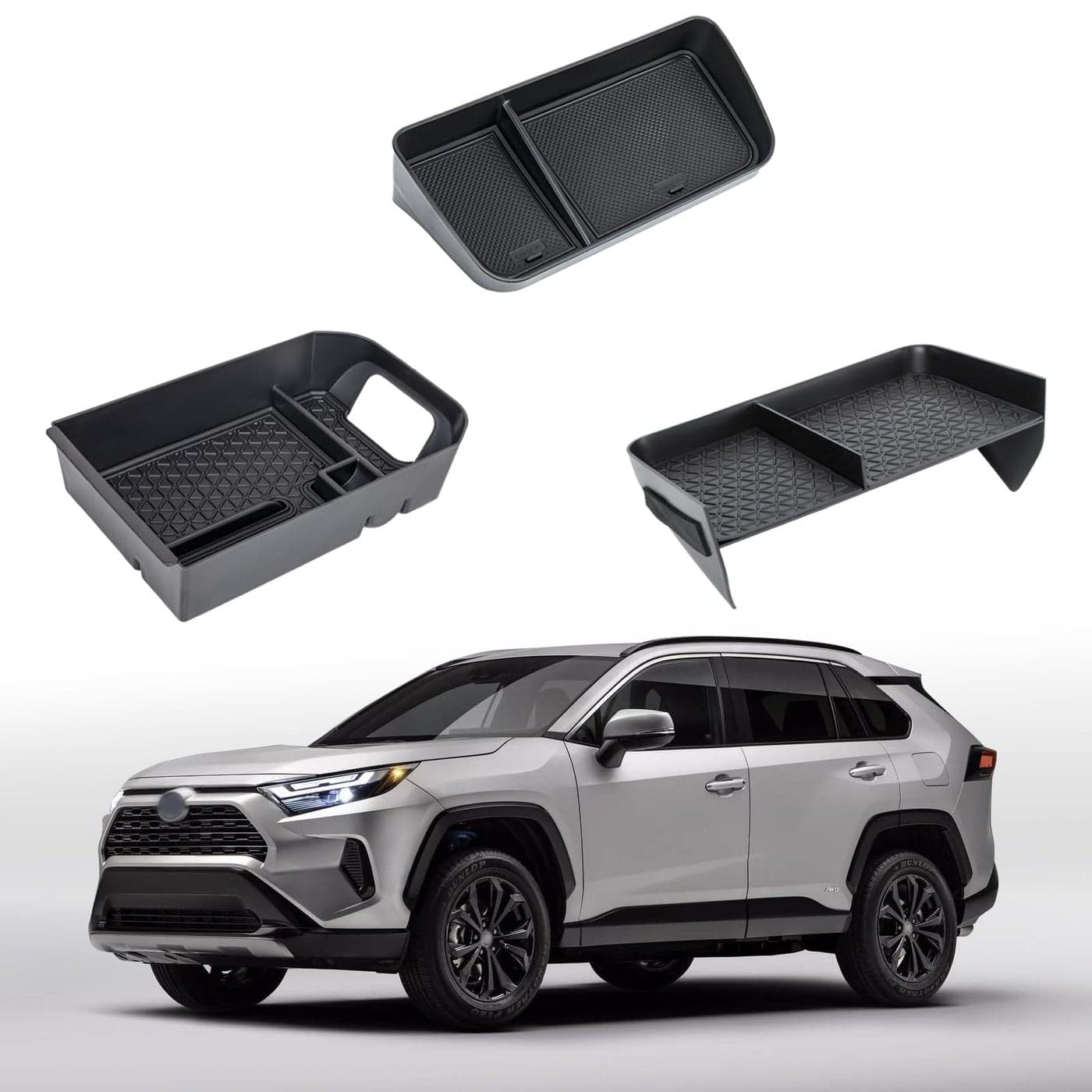 Neepiar 3PCS Center Console Organizer Tray and Armrest Storage Box Compatible with Toyota RAV4 20192022 2023 2024 2025 Dash Storage Tray Interior AccessoriesNot for New 105 Multimedia Display