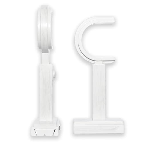 BlastHome Luxury Adjustable Curtain Rod Brackets Premium Quality Heavy Metal Replacement Accessory Signature Collection Set of Two Fits Up to 1 14 Diameter Curtain Rods Brushed White