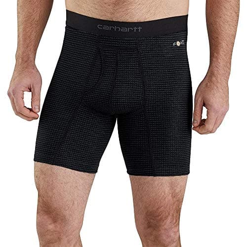 Carhartt Men's MBB123 8 Inch Tech Boxer Brief - Medium Regular - Black Grid
