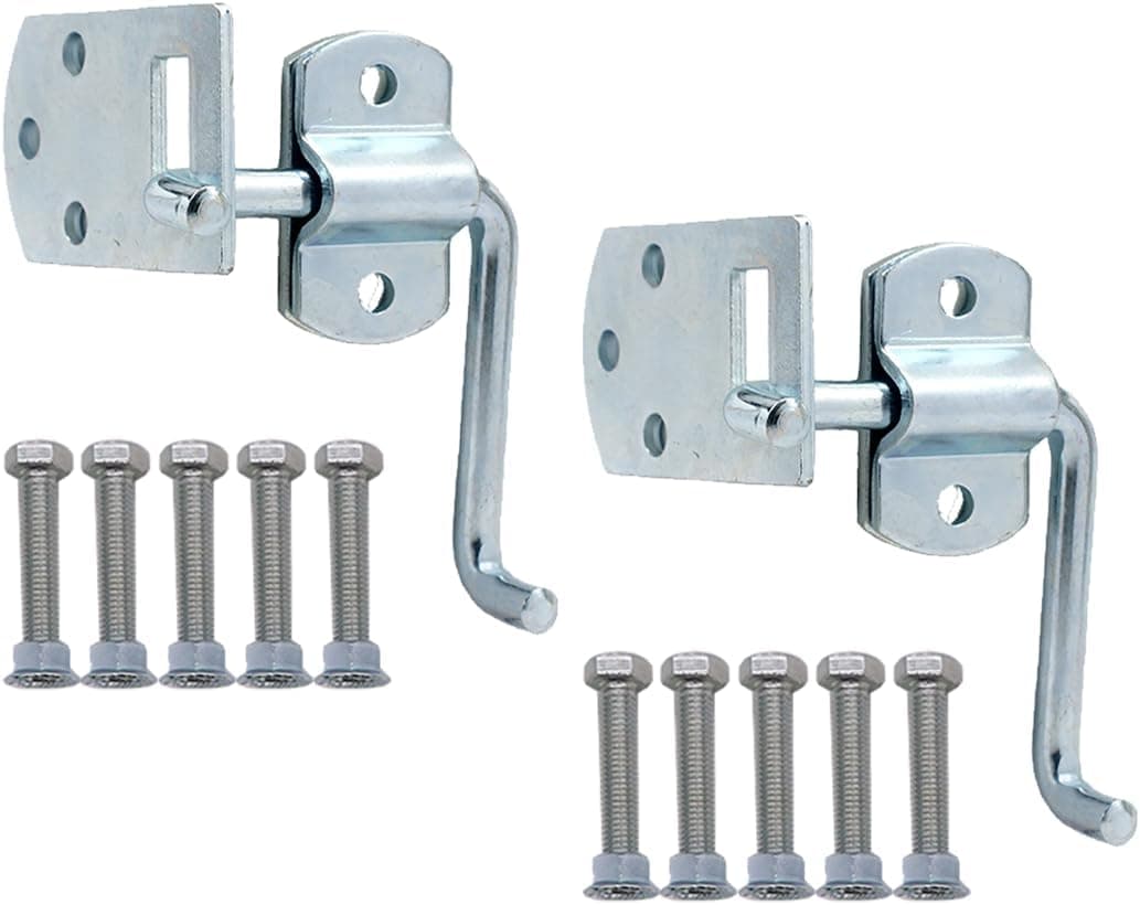 Boxer Truck Corner Gate Latch Sets wBolts Screws Truck Stake Bed Latches Bracket Set for Utility Trailer Stake Body Gates Sheds Wood Trucks Trailers Heavy Duty 2 Set