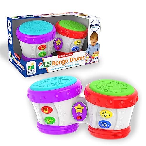 The Learning Journey Early Learning Little Baby Bongo Drums Electronic Musical Toddler Toys Gifts for Boys Girls Ages 12 Months Up Award Winning Musical Learning Toy Multi