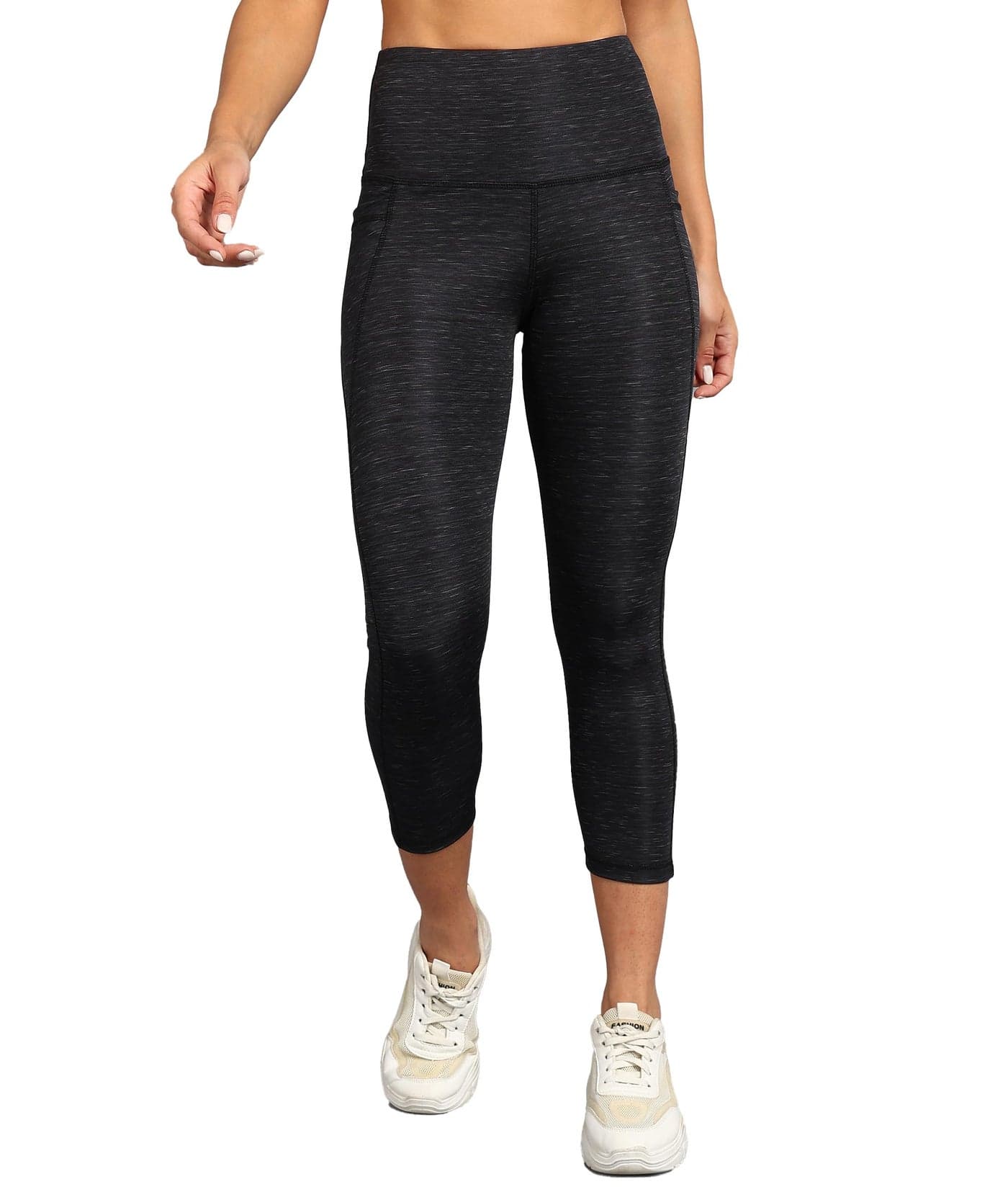 Rock Paper Scissors Gym Tights High-Waisted, Strecheable, Active Wear Capri Style Gym Tights for Working Out, Pilates,Yoga, Fitness & Training Athliesure Wear