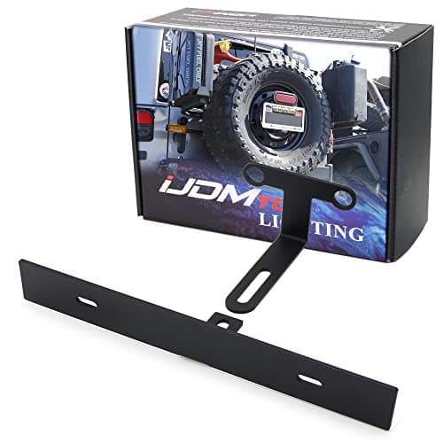iJDMTOY Rear Spare Tire Mount License Plate Relocator Bracket Compatible with Jeep 2007-2017 Wrangler JK