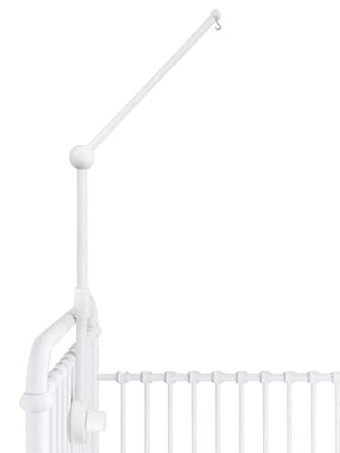 Baby Crib Mobile Arm Wooden Holder - Baby Mobile Hanger for Crib (31 inch, 100% Natural Beech Wood) Strong Anti Slip - Nursery Decor & Gift Accessories (White)