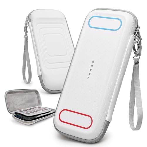 Mumba Slim Carrying Case for Nintendo Switch 2 2025 Hard Shell Protective Carry Bag with 12 Game Cart Slot Light weight and Portable Travel Case with Dual Zipper and Wrist Strap White