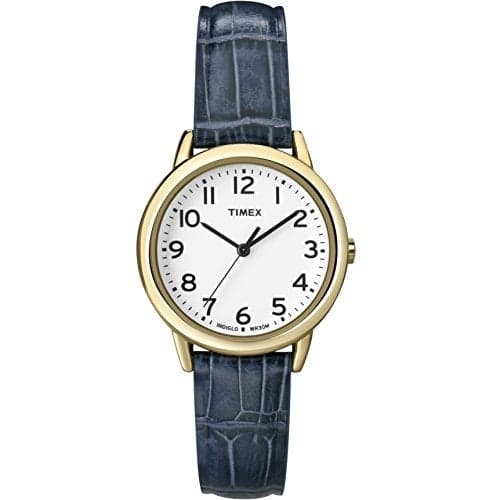 Timex Women’s T2N954 South Street Blue Croco Pattern Leather Strap Watch