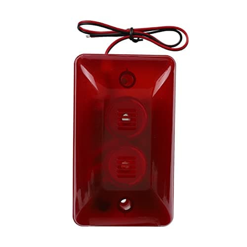 12V 15W Wired Strobe Siren - High-Decibel Sound Alarm with Flashing Red Light for Home and Hotel Security - Durable ABS Material