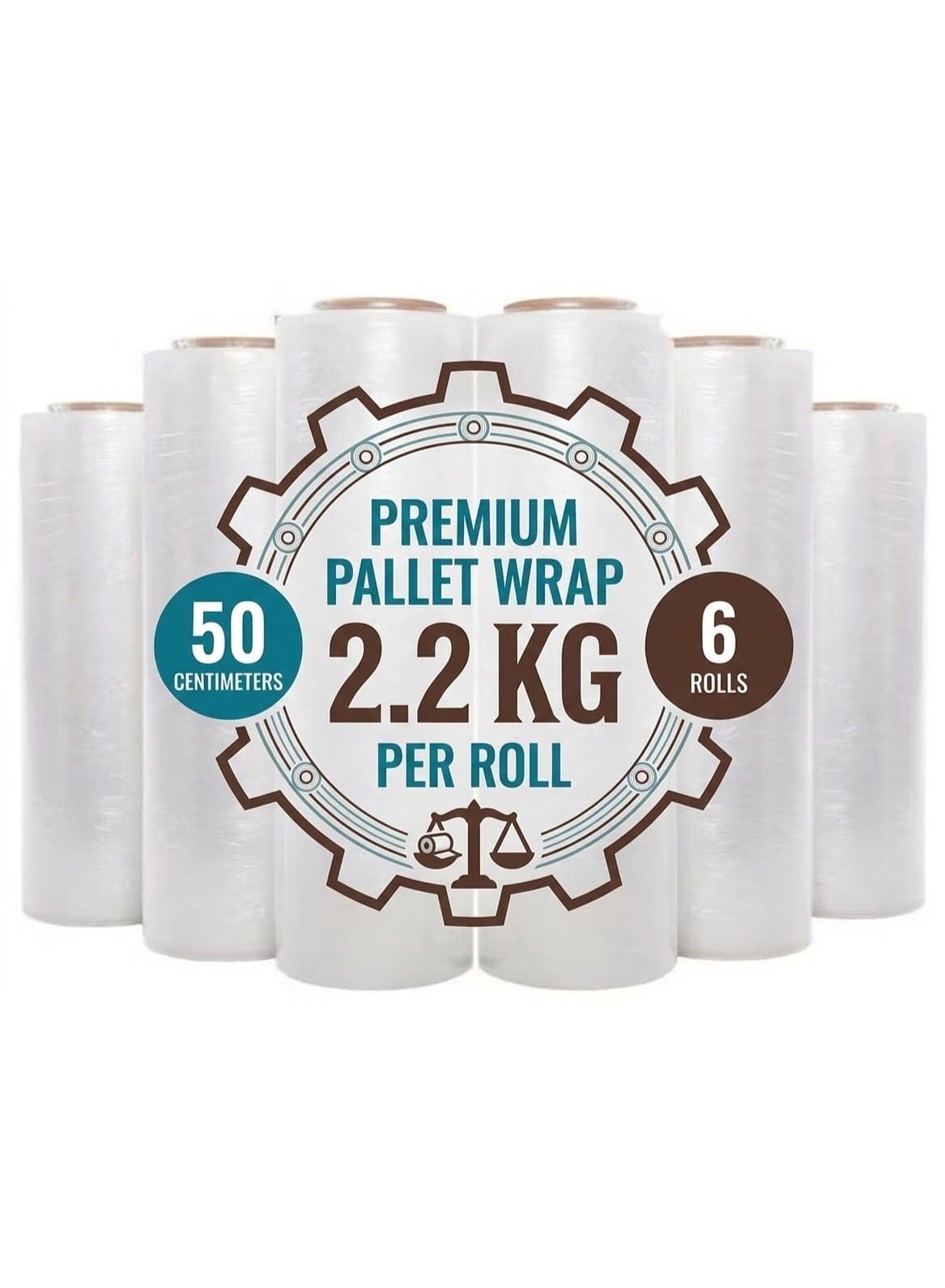 Clear Stretch Film Wrap 2.2KG- 500mm Heavy Duty Plastic Shrink Wrap for Pallet Wrap, Packing, Moving and Packaging