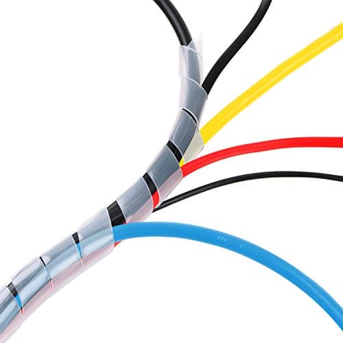 20Ft XHF 1/2" Clear Spiral Cable Wrap 12mm(Wrapping Range:9mm-65mm) Cord for Computer Electrical Wire Organizer Sleeve Hose RoHS