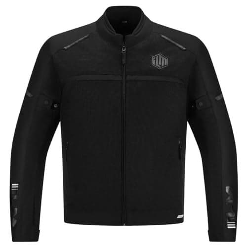 ILM Motorcycle Riding Jacket with Mesh CE Armor and Detachable Thermal Liner Dual Sport All Season for Men Model JAM1(Black, Small)